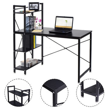 Costway Modern Computer Desk With 4-Tier Shelves PC Workstation Study Table