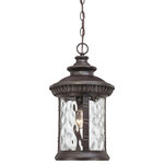 Quoizel - Quoizel CHI1911IB One Light Outdoor Hanging Lantern Chimera Imperial Bronze - Chimera a traditional outdoor collection with unique glass will add flair to your home`s exterior. Its imperial bronze finish works well with many decors its distinctive clear water glass is sure to make a statement for years to come.