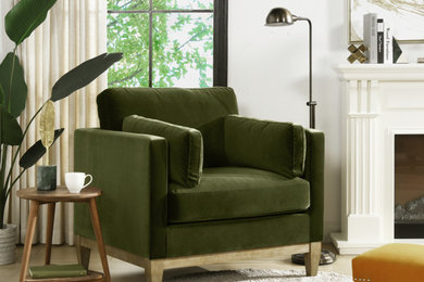 Transitional living room photo in Orange County