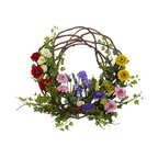 22" Spring Floral Wreath, Assorted