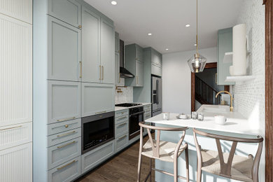 Kitchen - french country kitchen idea in Montreal