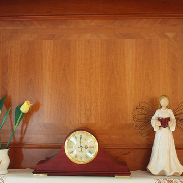 Cherry corner fireplace mantle