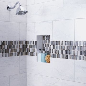 American Olean Mirasol - Marble Look Porcelain Tile Bathroom Shower
