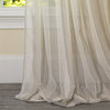 Mannheim Linen Look Sheer With Stripes Rod Pocket Curtain, Single, 52''x96''