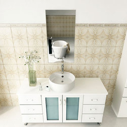 Abaco 47.25 inch Vessel Sink Bathroom Vanity Solid Wood Top - Bathroom Vanities And Sink Consoles