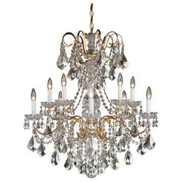 New Orleans 10-Light Chandelier in French Gold With Clear Heritage Crystal