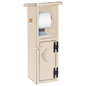Farmhouse Pine Outhouse Toilet Paper Holder, Country Tan