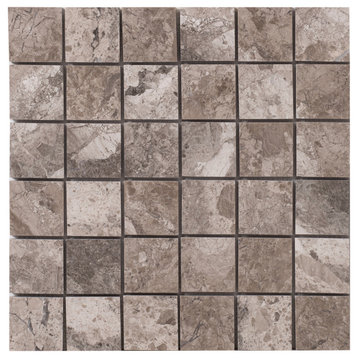 Silver Shadow Marble 2"x2" Honed on 12" x 12" Mesh Mosaic Tile - 10 boxes