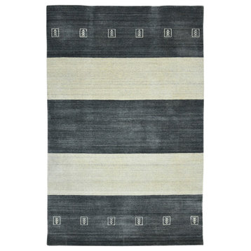 Blend Yorkshire Area Rug, Charcoal, 9' x 12', Striped