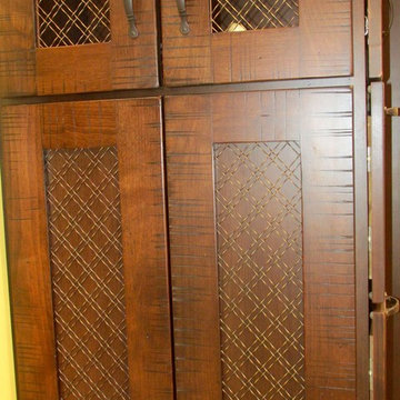 Custom wire mesh grilles featured in the Canyon Creek Cabinet Co., KBIS booth