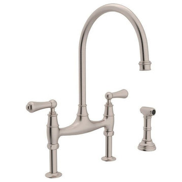 Rohl Perrin and Rowe Bridge Kitchen Faucet, Satin Nickel