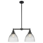 Innovations Lighting - 2-Light Seneca Falls 22" Chandelier, Matte Black - One of our largest and original collections, the Franklin Restoration is made up of a vast selection of heavy metal finishes and a large array of metal and glass shades that bring a touch of industrial into your home.
