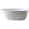 Alfi Brand Ab8861 59" White Oval Acrylic Free Standing Soaking Bathtub