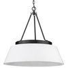 Penn Chandelier With Modern White Shade Shade