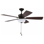 Litex - Litex SG52EB5L Sigrid - Single Light LED Ceiling Fan - No. of Rods: 6.00  Mounting Direction: Tri-Mount (Hangdown, Vaulted, Flushmount)  Assembly Required: Yes  Canopy Included: Yes  Sloped Ceiling Adaptable: Yes  Rod Length(s): 6  Dimable: YesSigrid Single Light LED Ceiling Fan Bronze Sienna/Driftwood Blade White Opal Glass *UL Approved: YES  *Energy Star Qualified: YES *ADA Certified: n/a  *Number of Lights: Lamp: 2-*Wattage:6.5w Medium Base LED (A15) bulb(s) *Bulb Included:Yes *Bulb Type:Medium Base LED (A15) *Finish Type:Bronze Finish Ceiling Fan