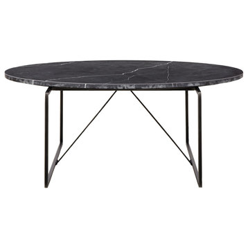 Black Marble Oval Coffee Table | Andrew Martin Georgina