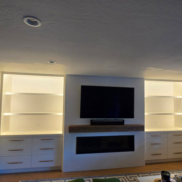 Modern Media Wall with Custom Built-Ins LED