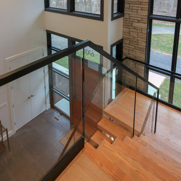 Project #98 | Modern Mono-beam Staircase with Glass Railing