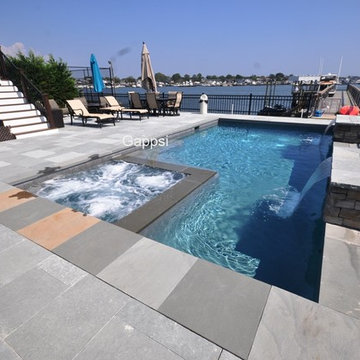 Gunite Swimming Pool, New Backyard Design Merrick NY