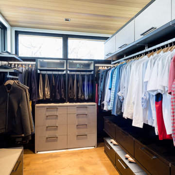 Modern His and Hers Master Closet