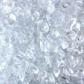 Crushed Fire Glass - Crystal Clear 1/2" to 3/4", 10 lb. Jar