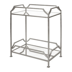 Worlds Away Joshua Iron Silver Leaf Side Table - Dining Tables