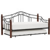 Hillsdale Madison Metal Daybed with Trundle and Suspension Deck in Black