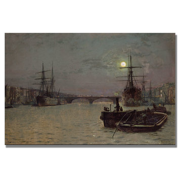 'London Bridge, Half Tide' Canvas Art by John Grimshaw