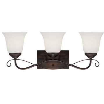 Kingsport Vanity Light Rubbed Bronze, 3-Light