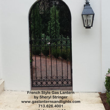 Sheryl's French Electric Lantern with Solid Top and Dark Patina