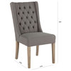 Chloe Oxford Gray Linen Dining Chairs, Set of 2