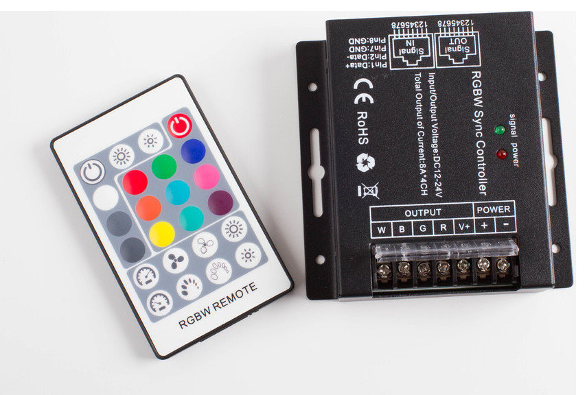 Led Lights With Timer Control Heavy Duty RGBw RGB LED Light Controller with Remote 4 Channel ...