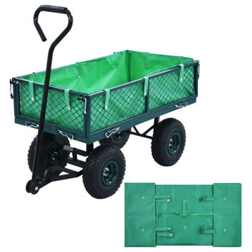 vidaXL Garden Cart Liner Wagon Liner Patio Trolley Liner for Wagons Green Fabric