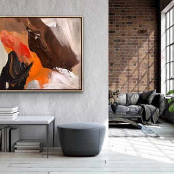 Blue Black LARGE Canvas Wall Art Contemporary black Modern Room Decor
