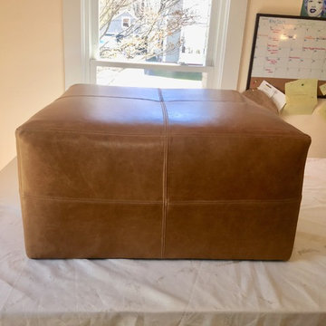 Leather Ottoman: waiting very patiently for the feet