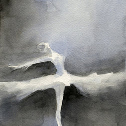 Ballet Dancer In White Tutu Watercolor - Fine Art Prints