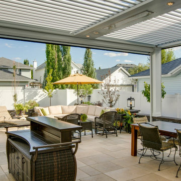 South Calgary StruXure Adjustable White Pergola Enclosed with Phantom Screens