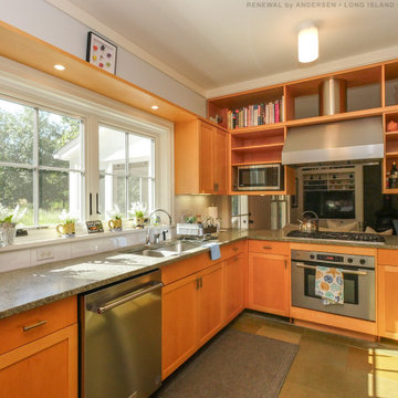 New Windows in Remarkable Kitchen - Renewal by Andersen Shelter Island, Long Isl