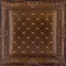 DCT LRT03 Faux Leather Ceiling Tile - Vintage Gold - Ceiling Tile