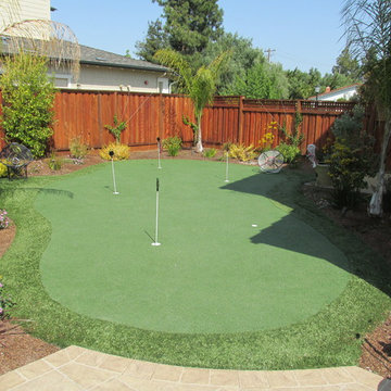 Back yard putting greens
