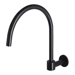 MEIR MATTE BLACK ROUND HIGH-RISE SWIVEL WALL SPOUT SKU: MS07 - Kitchen Mixers
