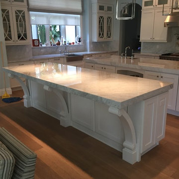 White Carrera kitchen countertops