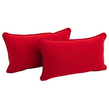 20" by 12IN Solid Twill Back Support Pillows, Red