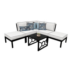 kathy ireland Madison Ave. 6 Piece Aluminum Patio Furniture Set 06b, Snow