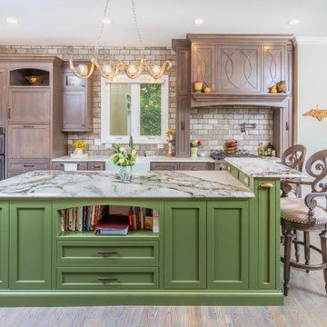 Dream Kitchen Customized with a Stunning Green Island