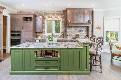 Dream Kitchen Customized with a Stunning Green Island