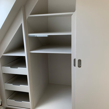 Master Bedroom Loft Conversion angled wardrobes