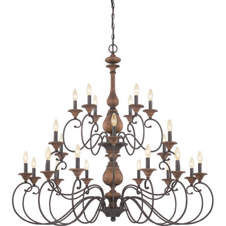 Auburn 24-Light Chandelier, Rustic Black