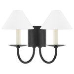 Mitzi by Hudson Valley Lighting - Lenore 2-Light Wall Sconce, Soft Black - Inspired by colonial revival design, Lenore fancies herself a history buff, drawing from the past to inform her classic silhouette. Sweeping, elegant arms extend to candlestick fixtures, topped with tapered linen shades. Choose soft black for a more contemporary take or aged brass for something more precious. Equal parts formal and flouncy, Lenore's chandelier style is understatedly whimsical, perfect for dinner party guests to admire.