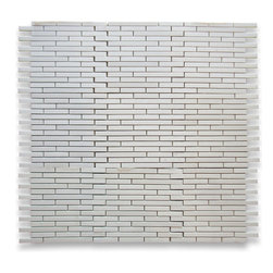 Stone Center Online - Thassos White 3/4 x 4 Stacked Mosaic Tile Honed and Polished Mix - Mosaic Tile